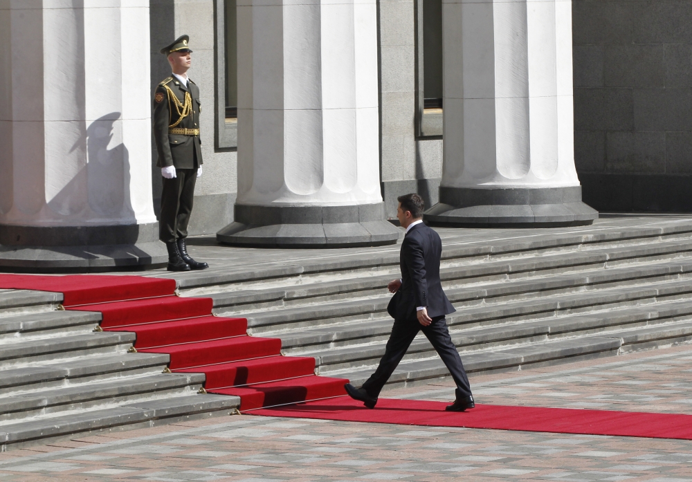 Ukraine's newly elected President Volodymyr Zelensky arrives for his inauguration ceremony in the Ukrainian Parliament in Kiev, Ukraine on May 20, 2019. Vladimir Shtanko - Anadolu