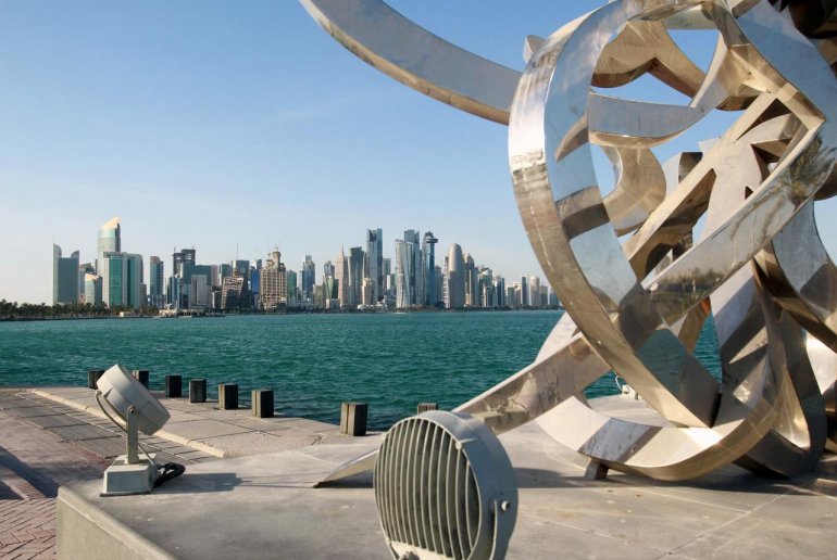 FILE PHOTO: Buildings are seen from across the water in Doha, Qatar June 5, 2017. REUTERS