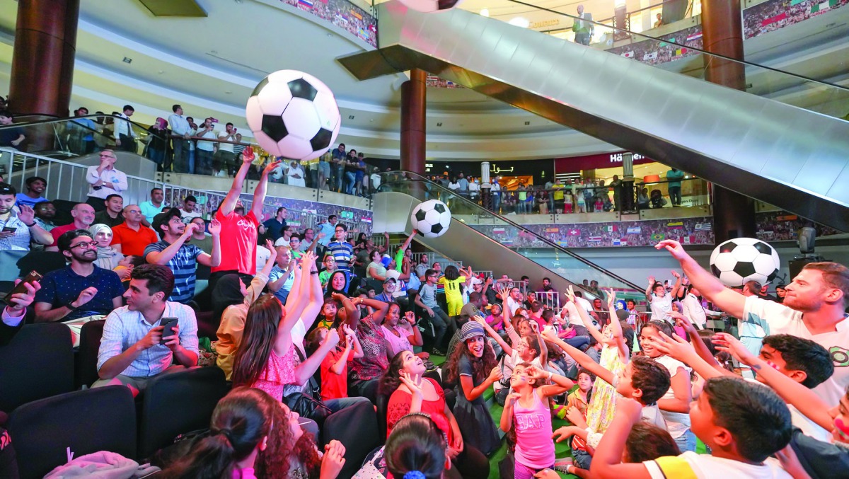 Football fans at Lagoona Mall
