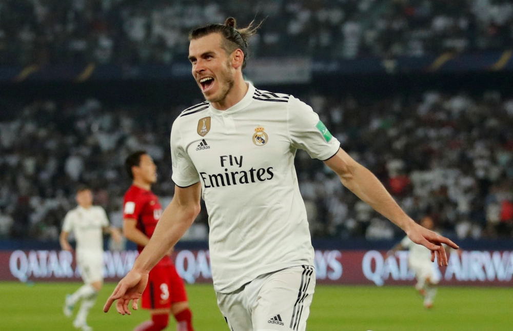 FILE PHOTO: Real Madrid's Gareth Bale celebrates scoring their second goal REUTERS/Andrew Boyers