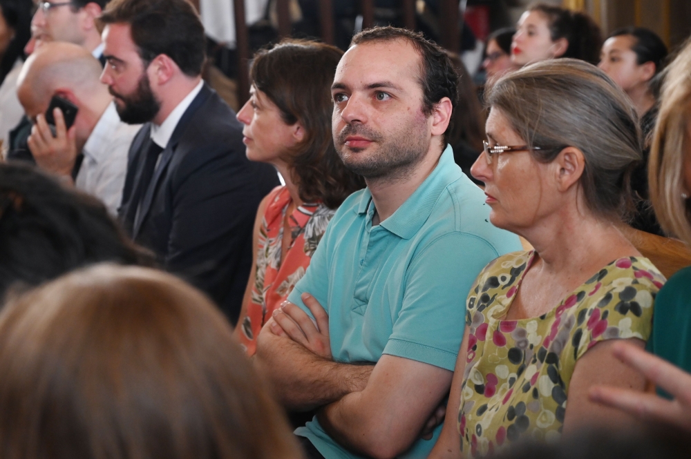 Francois Lambert, the nephew of Vincent Lambert, a quadriplegic man who has been in a vegetative state for the last decade, waits for the start of an appeal hearing at the Court of Cassation in Paris, on June 24, 2019.  AFP / Dominique Faget 