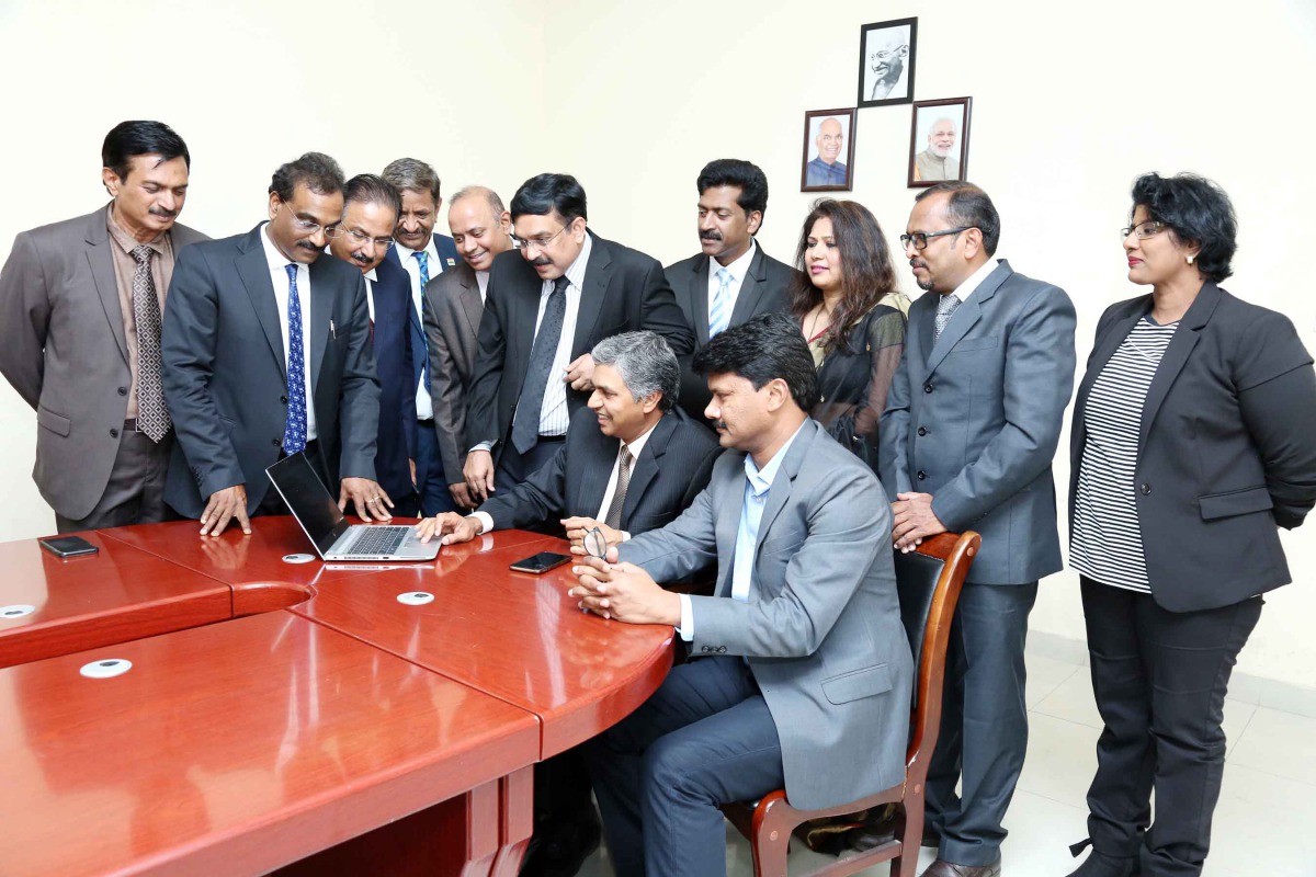 Ambassador of India, P Kumaran, launching the new website of Indian Cultural Centre (ICC).