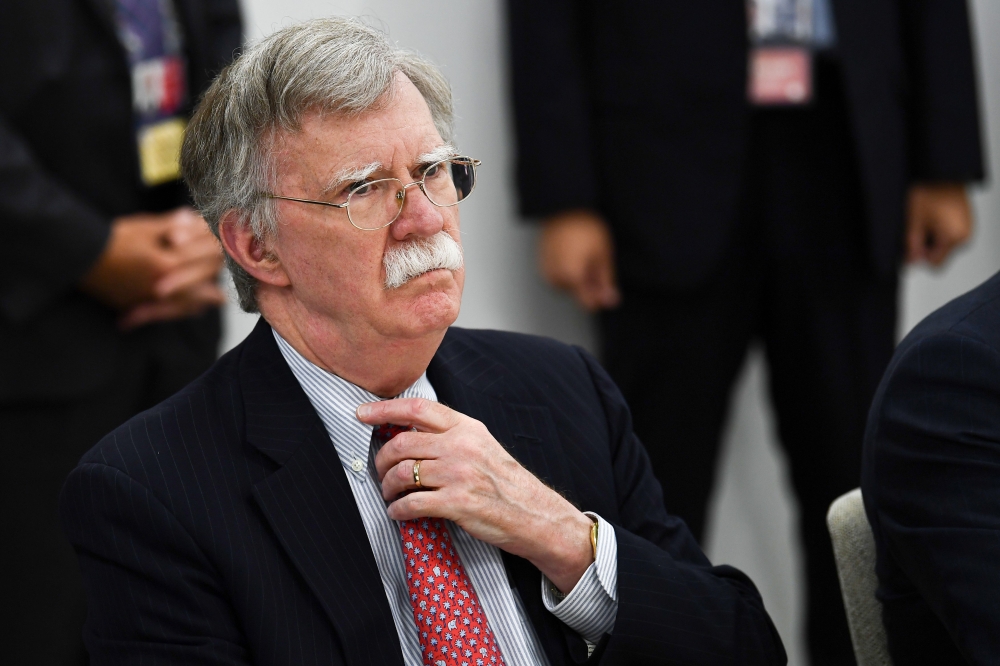 US National Security Advisor John Bolton attends a meeting during the G20 Osaka Summit in Osaka on June 28, 2019. / AFP / Brendan Smialowski