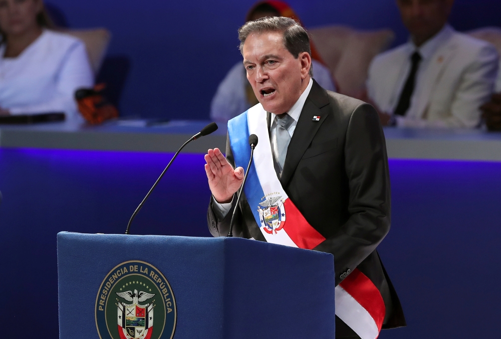 President Laurentino Cortizo addresses the audience after receiving the presidential sash during his inauguration ceremony, in Panama City, Panama July 1, 2019. Reuters/Erick Marciscano