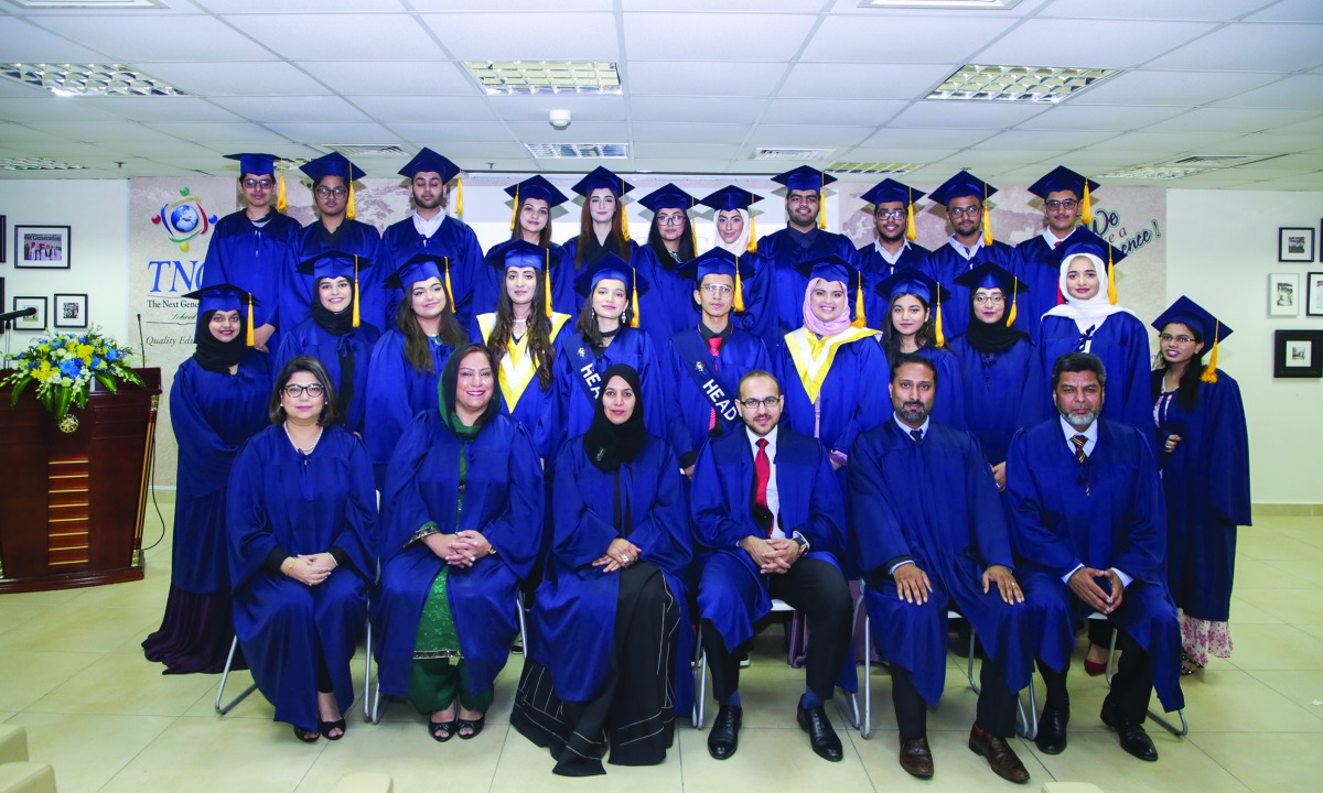 Riyaz Amed Bakali, Founder Director of TNG School, with guests and graduates of Class of 2019. 