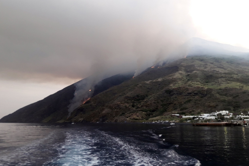  The Stromboli volcano is pictured in eruption on July 3, 2019, on the Stromboli island, north of Sicily. AFP / Giovanni Isolino 