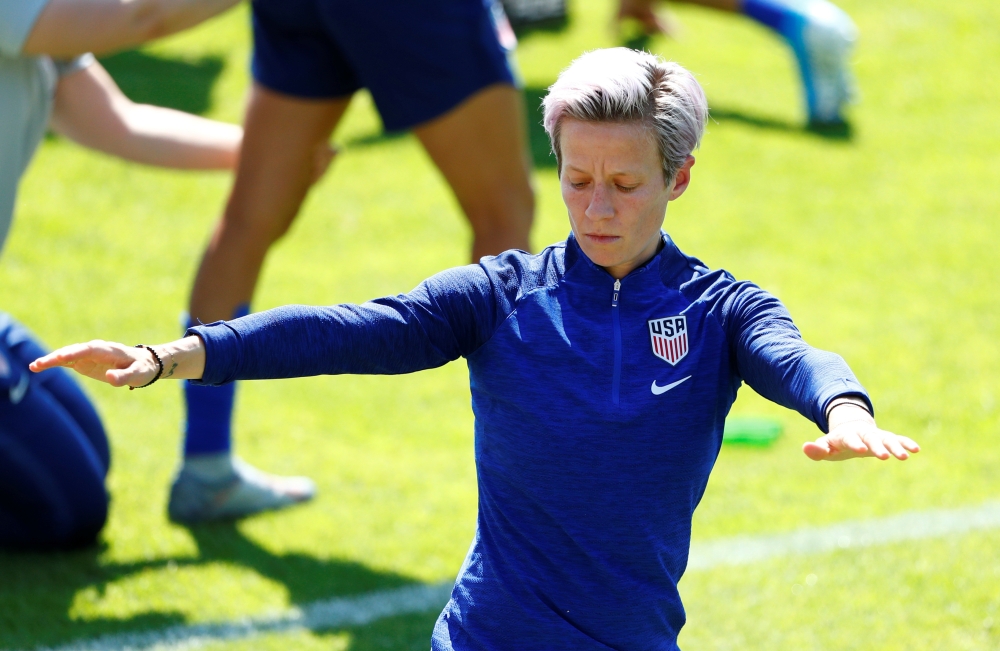 Megan Rapinoe of the U.S. during training (REUTERS/Emmanuel Foudrot)