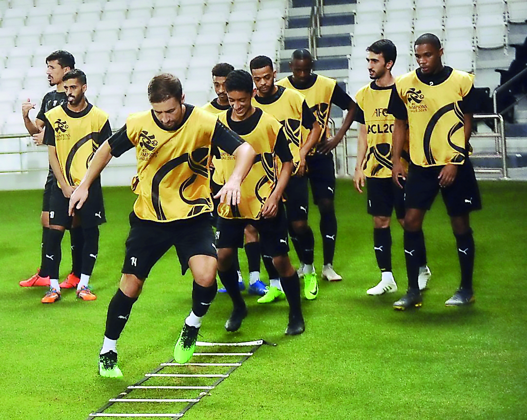 Al Sadd players during a training session in this file picture.