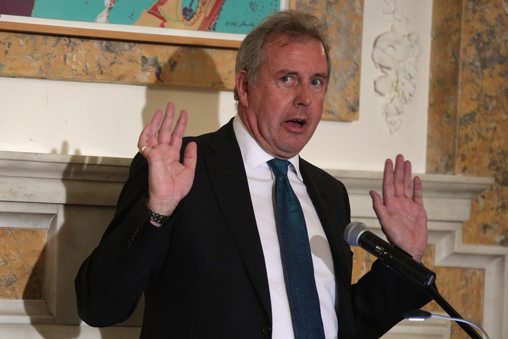 (FILES) In this file photo taken on October 20, 2017 British Ambassador to the US Kim Darroch speaks during an annual dinner of the National Economists Club at the British Embassy in Washington, DC. AFP / GETTY IMAGES NORTH AMERICA / ALEX WONG