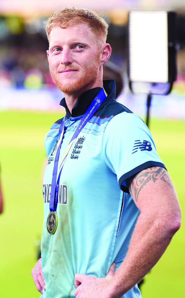England's Ben Stokes celebrates on the pitch after the 2019 Cricket World Cup final between England and New Zealand at Lord's Cricket Ground in London on July 14, 2019.  AFP / Paul Ellis
