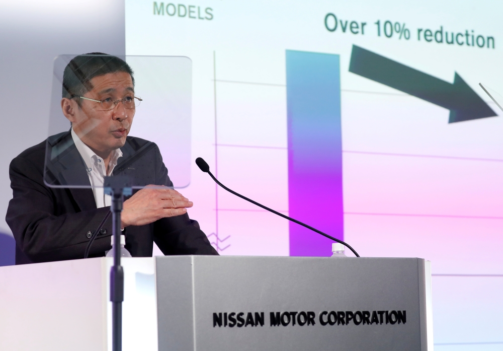 Nissan CEO Hiroto Saikawa attends a news conference to release first quarter earnings at the company headquarters in Yokohama, Japan July 25, 2019. REUTERS/Issei Kato 