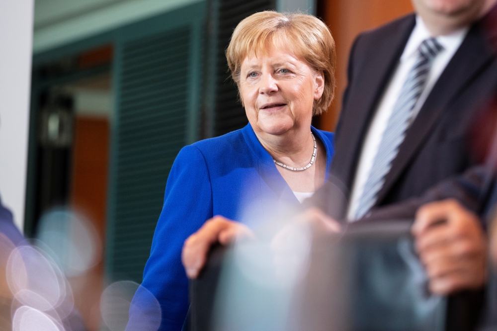German Chancellor Angela Merkel leads the weekly cabinet meeting in Berlin, Germany, August 21, 2019. REUTERS/Axel Schmidt