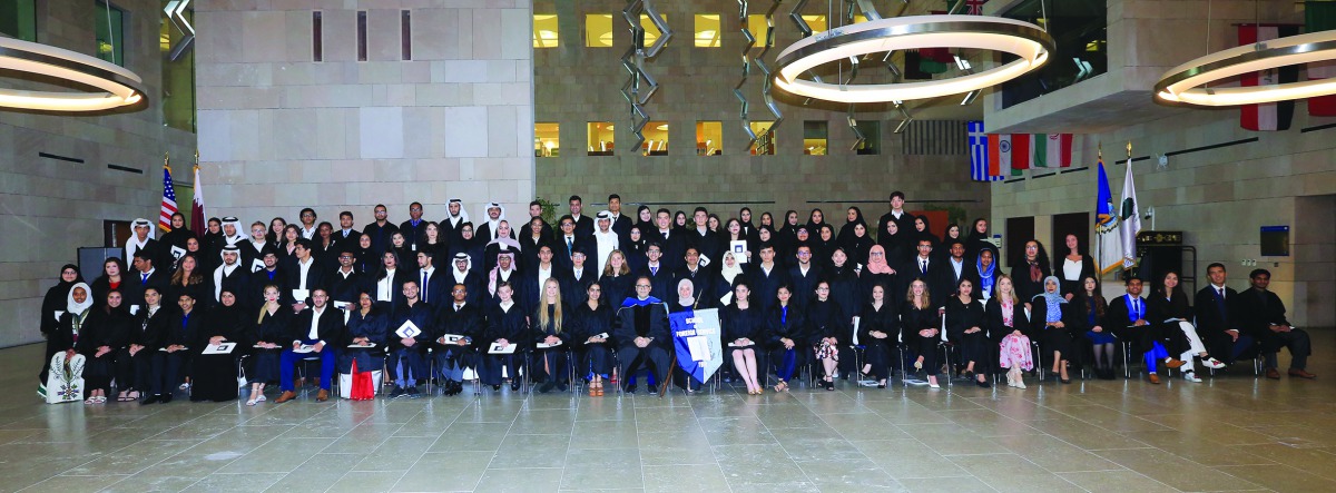 The new students who were inducted into Georgetown University in Qatar. 