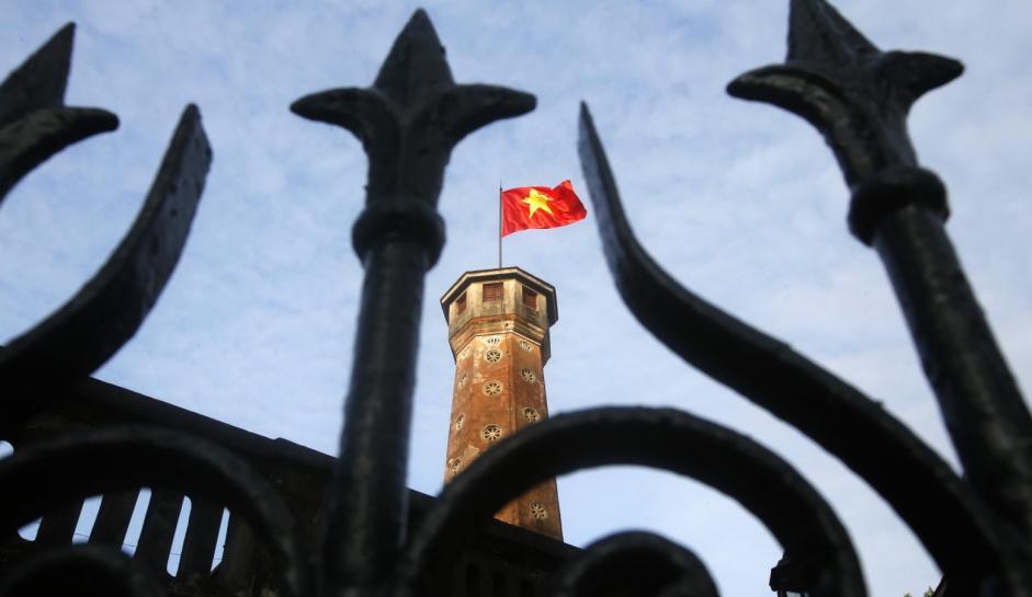 A Vietnamese national flag is seen at the Flag Tower of Hanoi in Hanoi, November 13, 2014. Reuters/ Kham