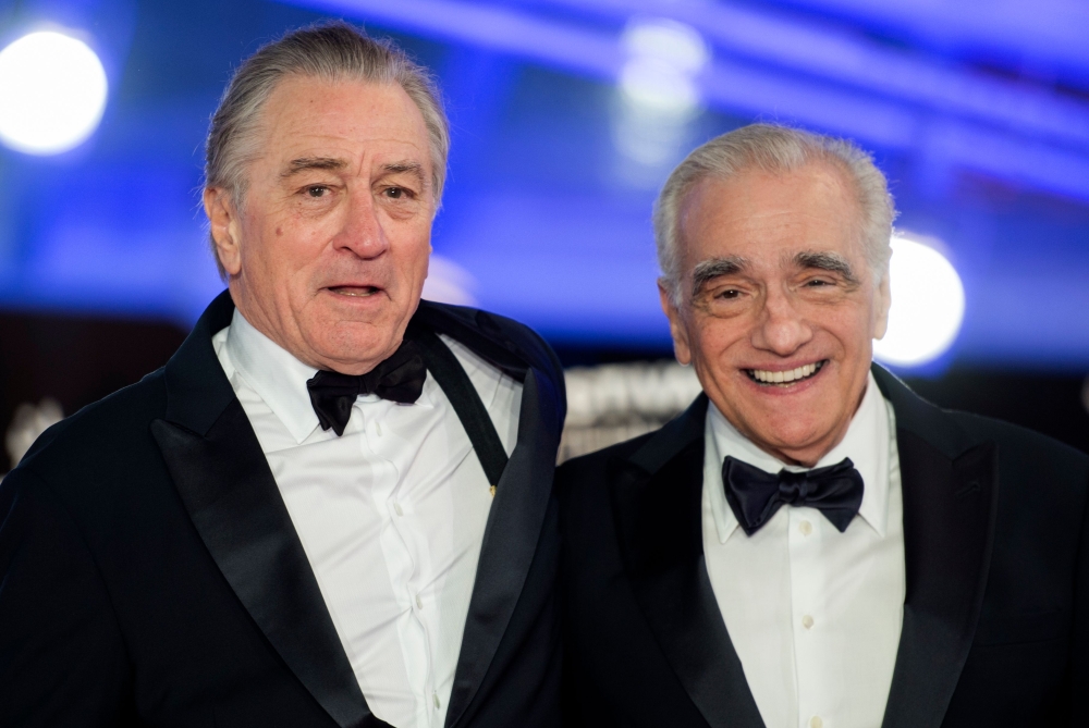 (FILES) In this file photo taken on December 1, 2018, US actor Robert De Niro (L) and US film director Martin Scorsese (R), arrive at the Marrakech International Film festival in the city of Marrakesh. AFP / FADEL SENNA