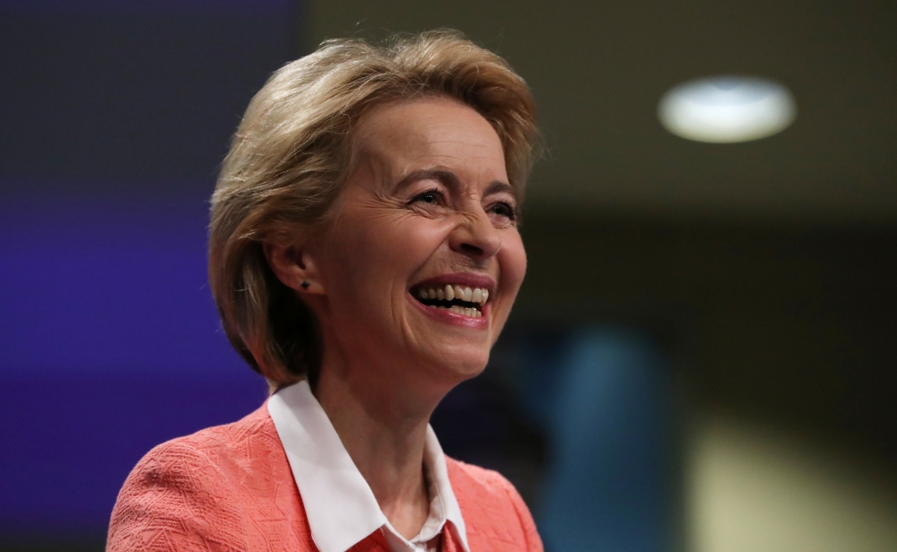 European Commission's president-designate Ursula von der Leyen speaks during a news conference at the EU Commission headquarters in Brussels, Belgium September 10, 2019. REUTERS/Yves Herman