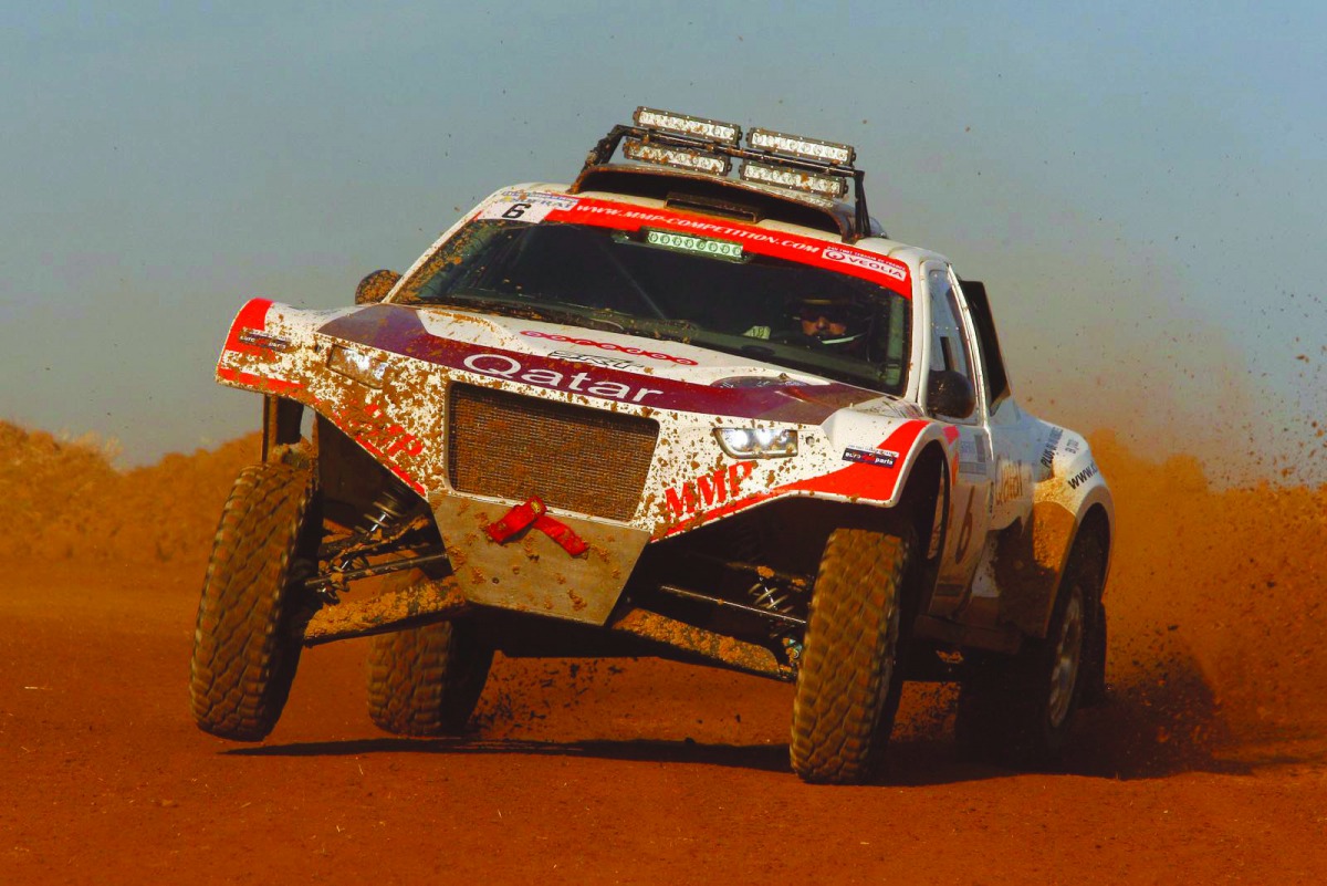 Qatar’s Adel Abdulla in action at the 27th edition of the 24H Tout Terrain de France at the Circuit de Fontaine-Fourches yesterday.
