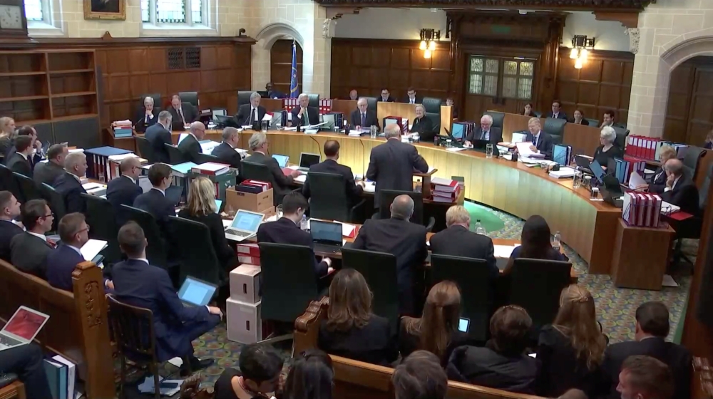 A general view of UK Supreme Court hearing in London, Britain September 17, 2019, in this screengrab taken from video. Supreme Court Feed via REUTERS 
