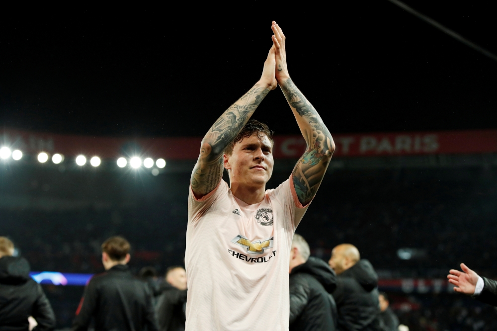 FILE PHOTO:   Manchester United's Victor Lindelof. Reuters/John Sibley/File Photo