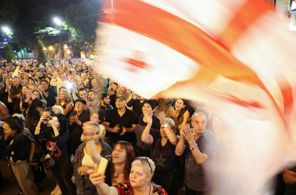 Georgian opposition supporters attend an anti-government rally in Tbilisi, Georgia September 20, 2019. Reuters/Irakli Gedenidze