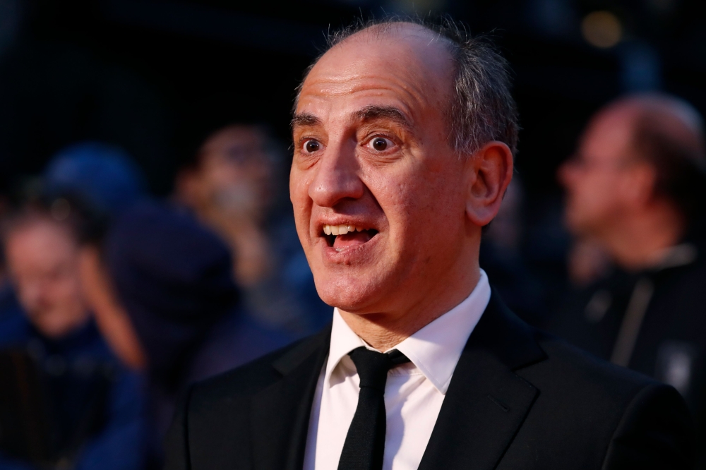British film director Armando Iannucci poses upon arrival for the European Premiere of the film 