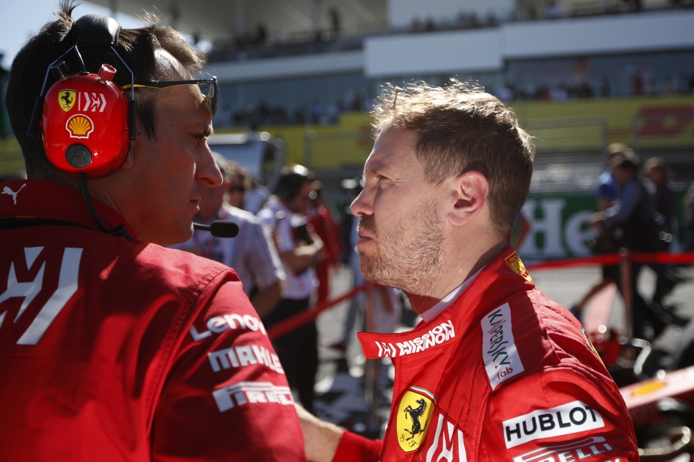 Ferrari's Sebastian Vettel on the grid before the race. Reuters/Kim Hong-Ji