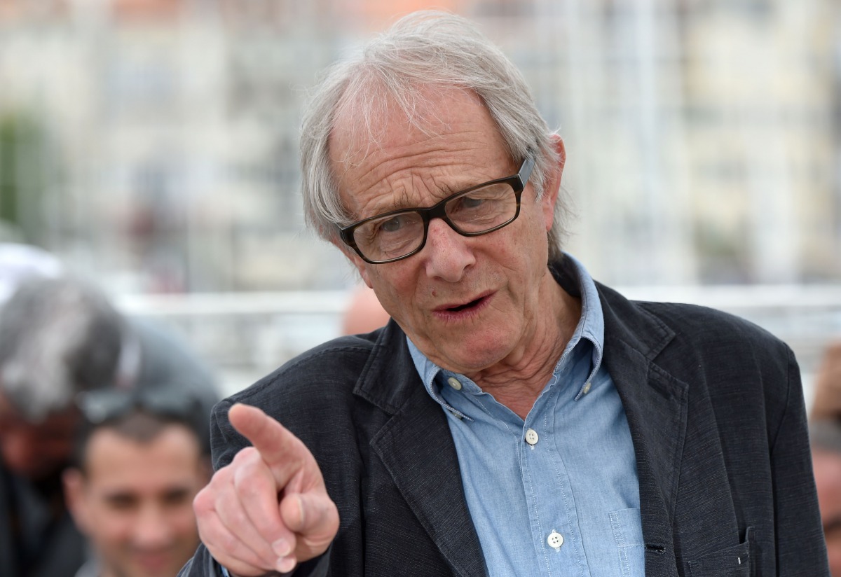 British director Ken Loach gestures on May 13, 2016 at the 69th Cannes Film Festival, southern France. AFP/Alberto Pizzoli
