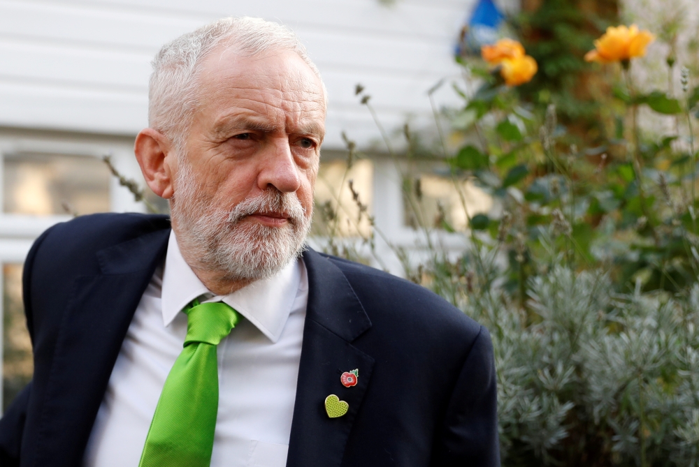 Britain's opposition Labour Party leader Jeremy Corbyn leaves his home in London, Britain October 30, 2019. REUTERS/Peter Nicholls 