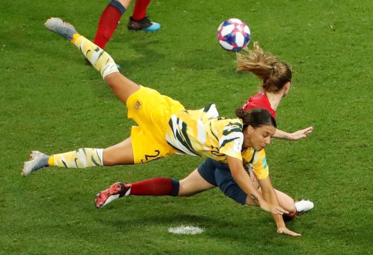 Australia's Sam Kerr in action during a match against Norway in Round 16 of Women's World Cup Football, Allianz Riviera, Nice, France, June 22, 2019. Reuters/Jean-Paul Pelissier