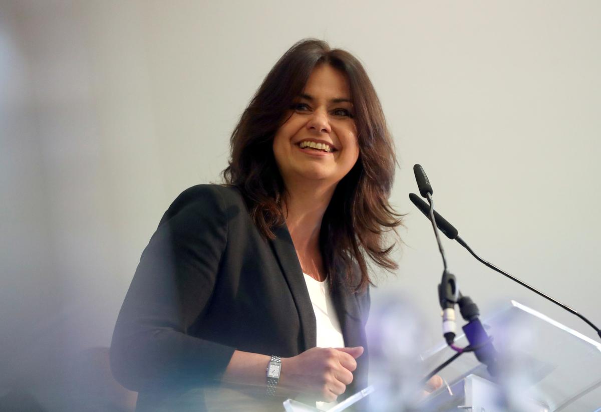 FILE PHOTO: Former Conservative politician and 'Change UK' leader Heidi Allen speaks at a 'Change UK' rally ahead of the European elections in London, Britain April 30, 2019. REUTERS/Simon Dawson/File Photo