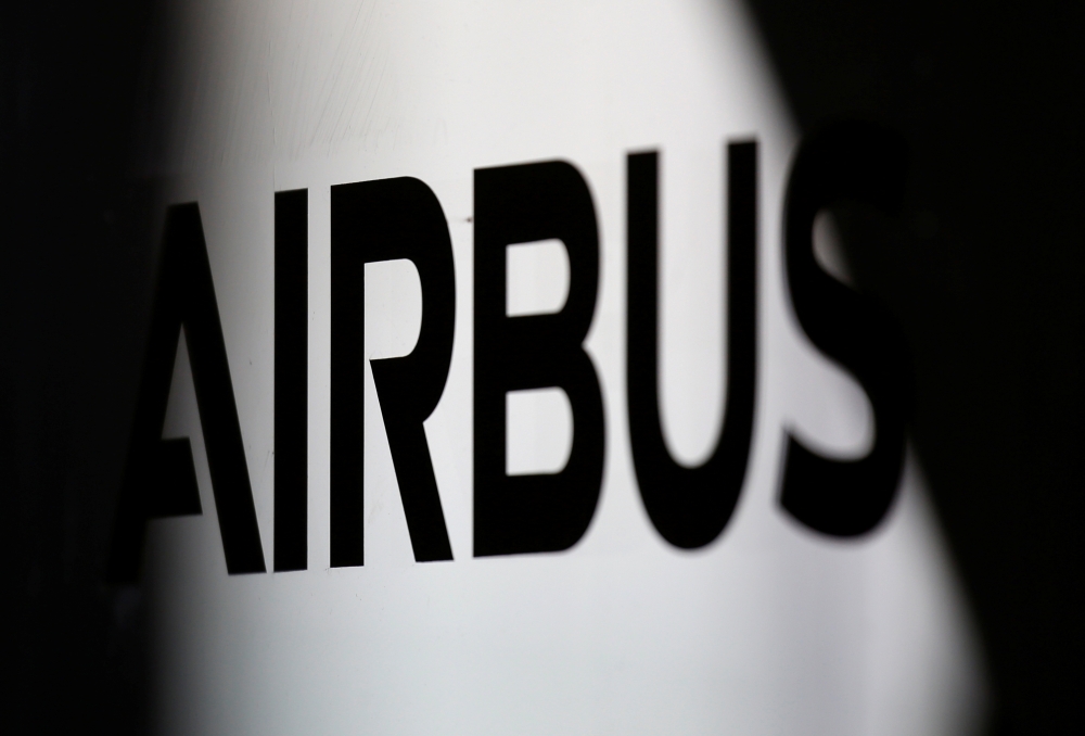 The logo of Airbus is pictured at the aircraft builder's headquarters of Airbus in Colomiers near Toulouse, France, November 15, 2019. REUTERS/Regis Duvignau