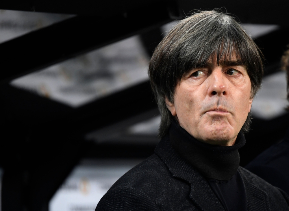 Germany's coach Joachim Loew waits before the start of the UEFA Euro 2020 Group C qualification football match between Germany and Belarus, on November 16, 2019 in Moenchengladbach. / AFP / INA FASSBENDER
