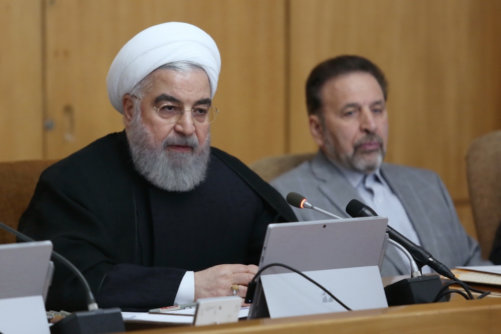 Iranian President, Hassan Rouhani makes statements on the ongoing protests across Iran against petrol price increases, during the Council of Ministers meeting, in Tehran, Iran on November 17, 2019. ( Presidency of Iran - Handout - Anadolu Agency )