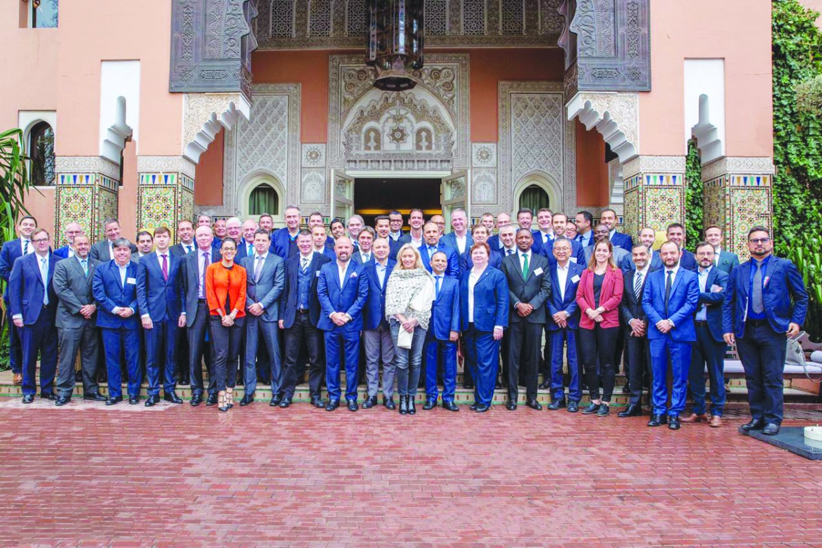 The Qatar Stars League delegates, who attended the Annual Meeting of World Leagues Forum in Marrakesh, Morocco, pose for a group picture.
