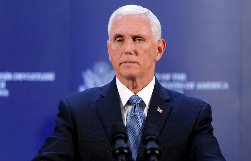 U.S. Vice President Mike Pence attends a news conference at the U.S. Embassy in Ankara, Turkey, October 17, 2019. REUTERS/Huseyin Aldemir/File Photo
