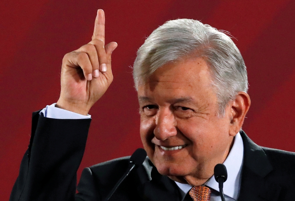 President Andres Manuel Lopez Obrador speaks during a news conference at the National Palace in Mexico City , August 30, 2019. Reuters / Henry Romero