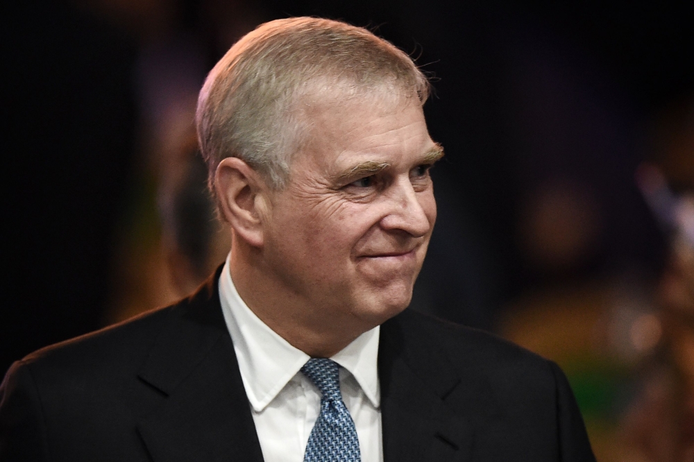 Prince Andrew, Duke of York, leaves after speaking at the ASEAN Business and Investment Summit in Bangkok, on the sidelines of the 35th ASEAN Summit on November 03, 2019. AFP / Lillian Suwanrumpha