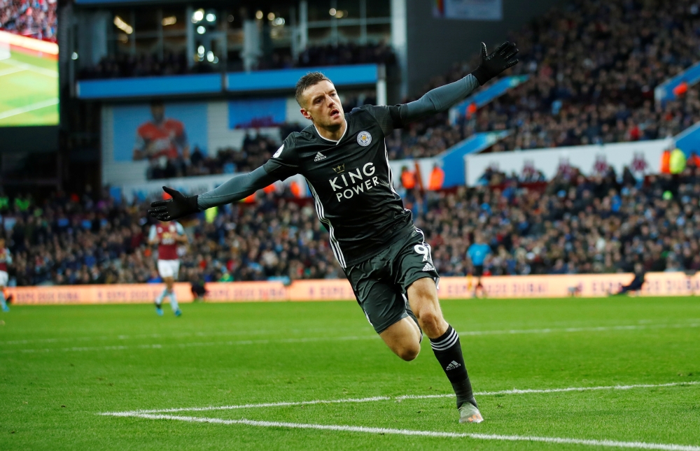 Leicester City's Jamie Vardy celebrates scoring their fourth goal during the Premier League match against Aston Villa at  Villa Park, Birmingham, Britain, December 8, 2019. Reuters/Eddie Keogh