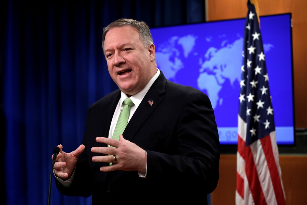 U.S. Secretary of State Mike Pompeo makes a statement to the press at the State Department in Washington, U.S., December 11, 2019. REUTERS/Yuri Gripas
