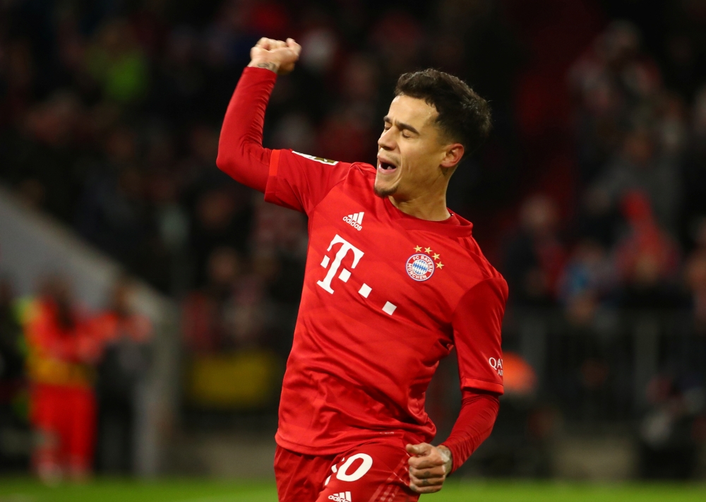 Philippe Coutinho celebrates scoring their third goal . Allianz Arena, Munich, Germany .December 14, 2019/ REUTERS
