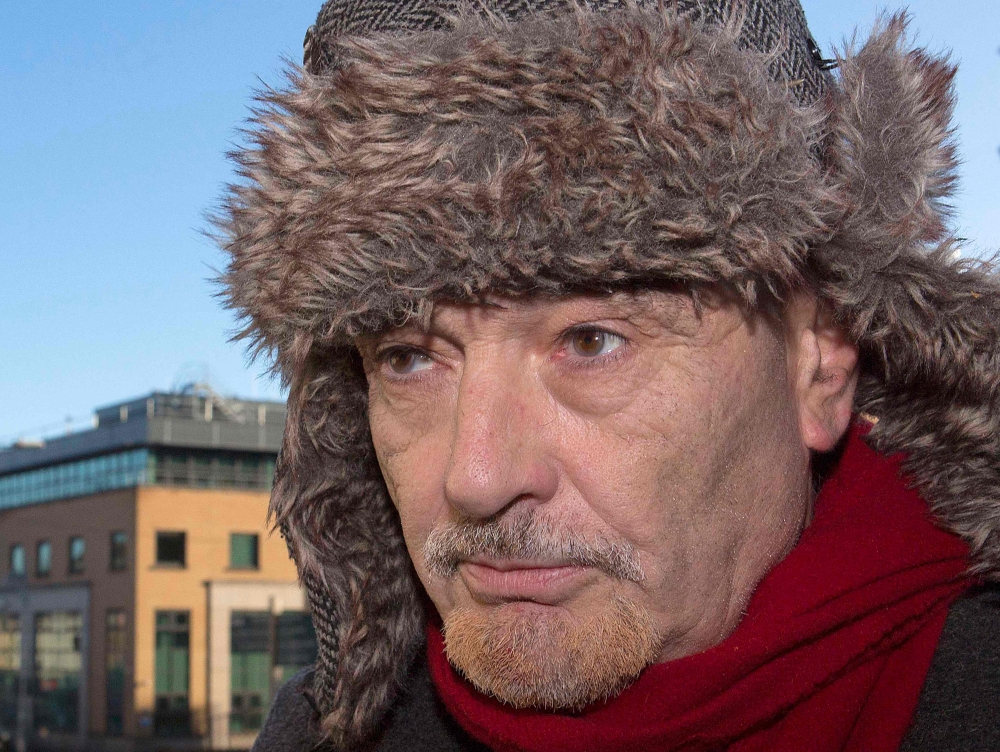 Ian Bailey arrives at the High Court in Dublin on December 16, 2019 for a hearing following the issue of a European Arrest Warrant by the French authorities over the murder of filmmaker Sophie Toscan du Plantier. AFP / Damien Eagers  
  
