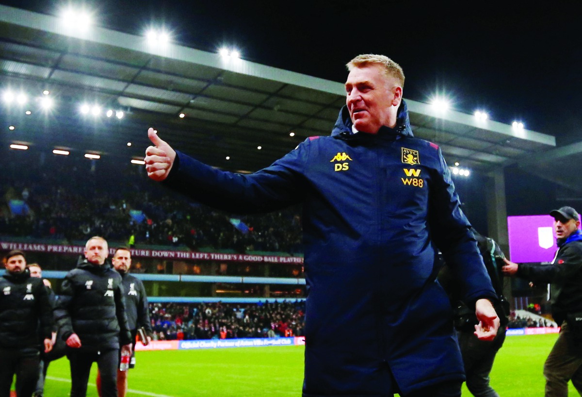 Aston Villa manager Dean Smith during the League Cup quarter-final match agianst Liverpool at the Villa Park, in Birmingham, Britain on Tuesday.   Action Images via Reuters/Andrew Boyers