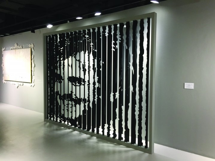 An art installation by Ukrainian contemporary artist Andrii ‘Abhinava’ Chernovil which depicts portraits of Amir H H Sheikh Tamim bin Hamad Al Thani on display at “Look” exhibition which opened at Katara Cultural Village yesterday. Pic: Raynald C Rivera/T