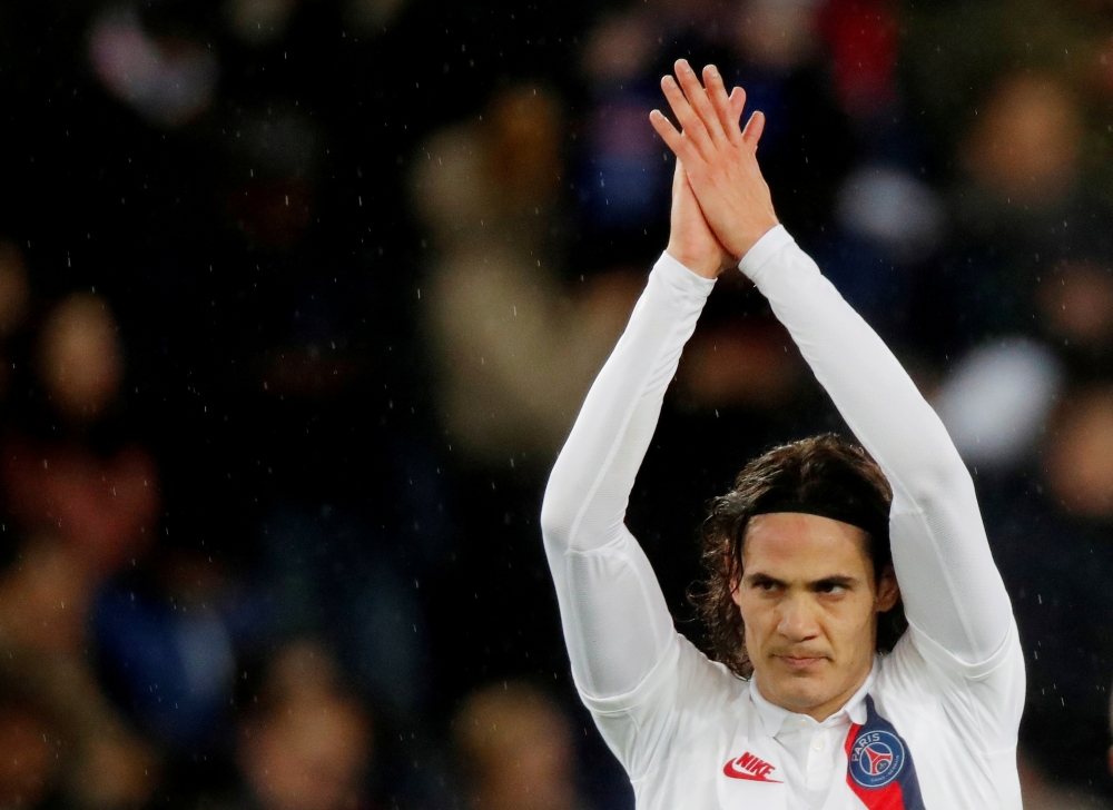 Edinson Cavani celebrates scoring their fifth goal from the penalty spot - Champions League- Paris St Germain v Galatasaray.  France. December 11, 2019. /REUTERS/Charles Platiau