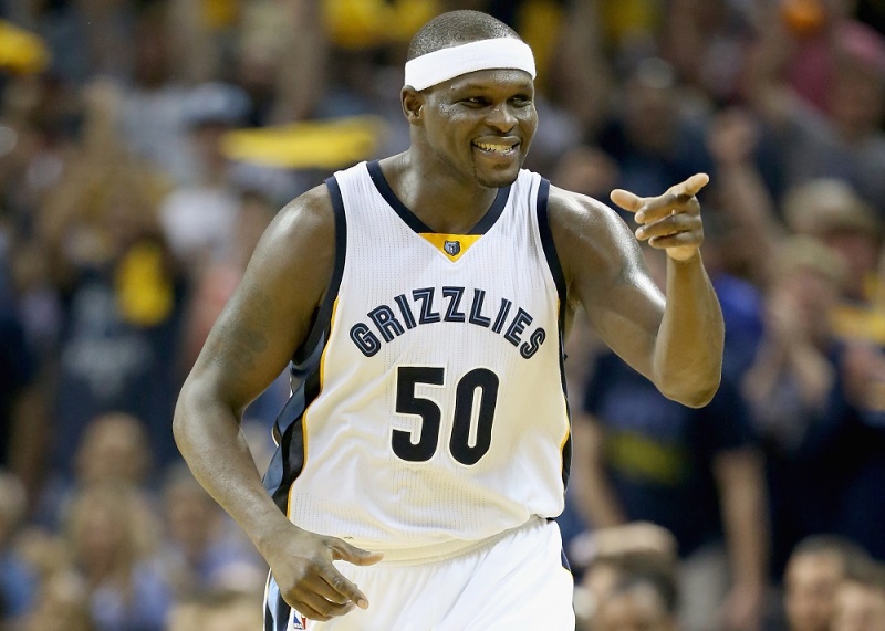 This file photo taken on May 08, 2015 Zach Randolph #50 of the Memphis Grizzlies celebrates after making a basket against the Golden State Warriors during Game three of the Western Conference Semifinals of the 2015 NBA Playoffs at FedExForum in Memphis, T