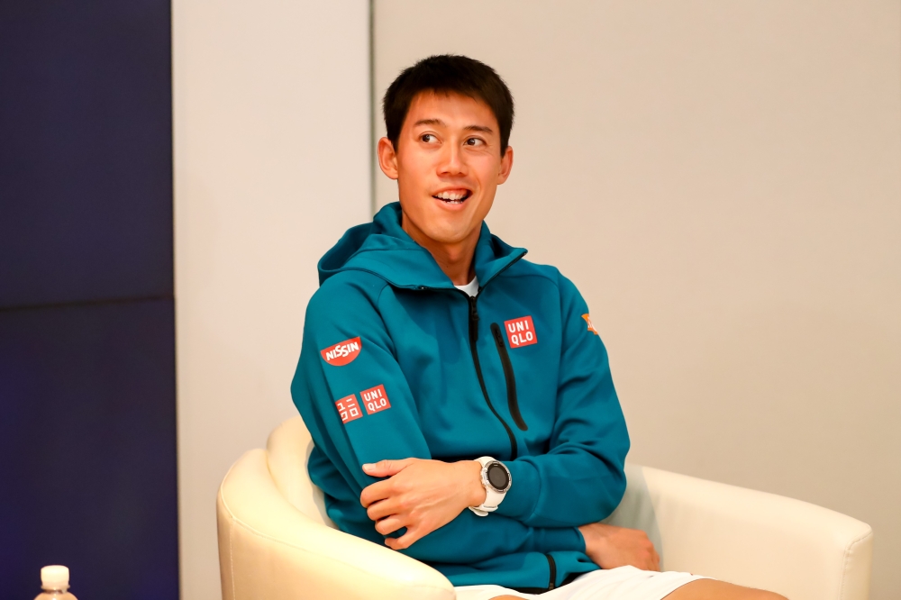 HONOLULU, HI - DECEMBER 26: Kei Nishikori of Japan attends and answers question at the press conference before the Hawaii Tennis Open at Ward Village on December 26, 2019 in Honolulu, Hawaii. Darryl Oumi/Getty Images/AFP