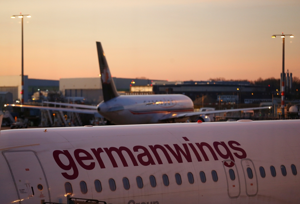 An Airbus A319 aircraft of German airline Germanwings is pictured at the Cologne-Bonn airport during a strike of cabin crew employees called by German cabin crew union UFO in Cologne, Germany, December 30, 2019. REUTERS/Thilo Schmuelgen