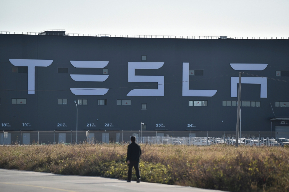 FILE PHOTO: A general view of the new Tesla factory built in Shanghai.  AFP / HECTOR RETAMAL
