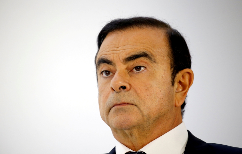 Carlos Ghosn attends a press conference on the second press day of the Paris auto show, October 3, 2018. Reuters / Regis Duvignau