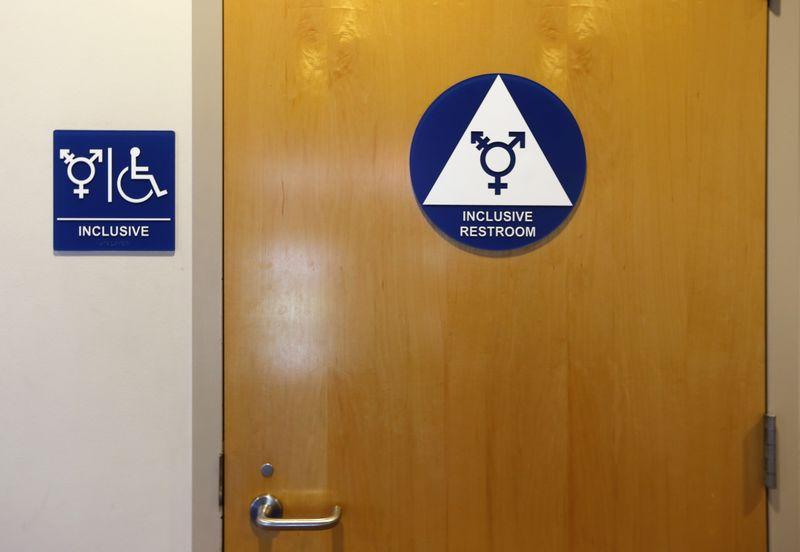 A gender-neutral bathroom is seen in this September 30, 2014 Reuters photo / Lucy Nicholson